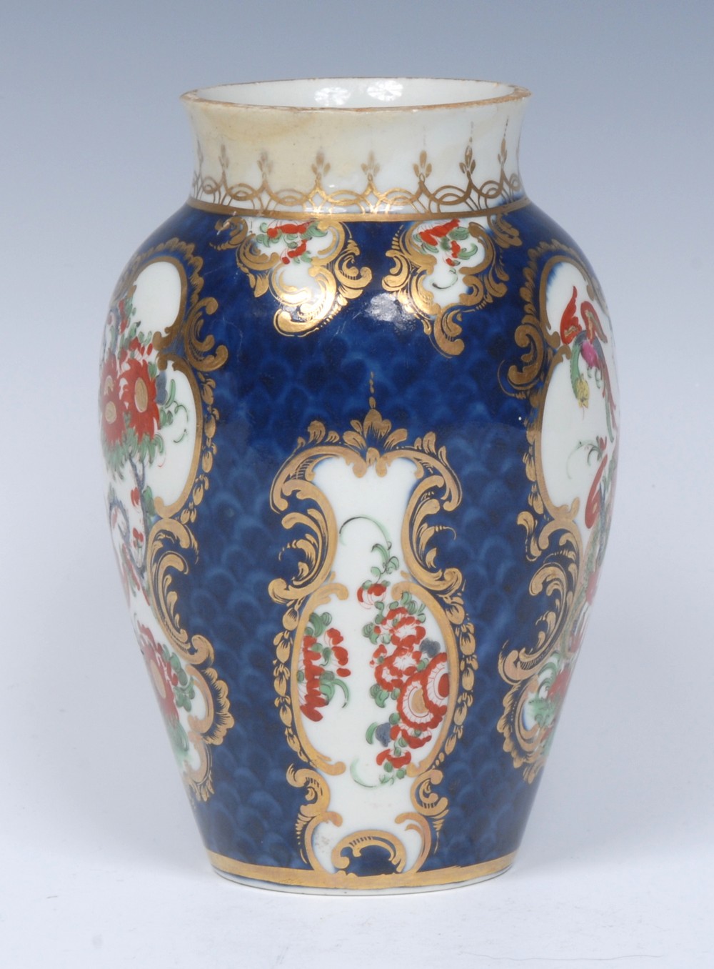 A Worcester Phoenix pattern ovoid vase, - Image 4 of 5