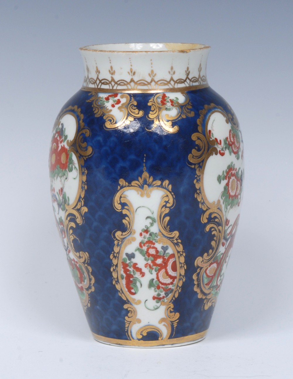 A Worcester Phoenix pattern ovoid vase, - Image 2 of 5