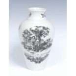 A Worcester Rural Lovers pattern tapering ovoid vase,