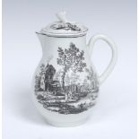 A Worcester The Decoy pattern baluster milk jug and cover,