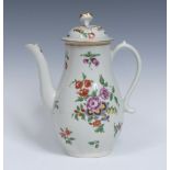 A Worcester pear shaped coffee pot and cover,