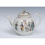 A Worcester Chinese Family pattern globular teapot and cover,