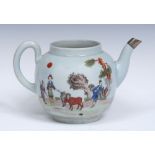 A Worcester Red Bull pattern early globular teapot,