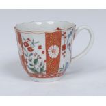 A Worcester Scarlet Japan pattern fluted coffee cup,