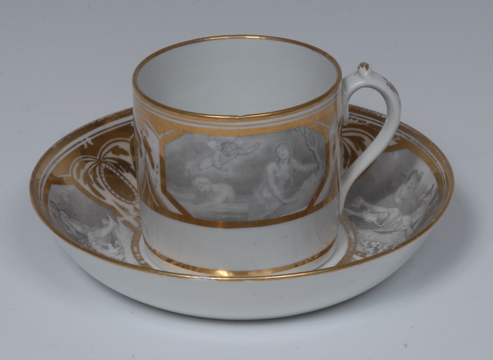 A Wolfe Mason coffee can and saucer, from the Four Seasons service,