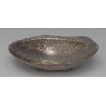 A Japanese silver shell shaped dish,