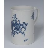 A Worcester Fruit Sprigs pattern mug, printed in underglaze blue with fruit and flowers, 11.