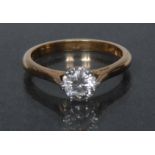 A Diamond solitaire ring, round brilliant cut, approx 0.