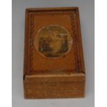 A Regency cedar rectangular sewing reel box, Gartons Patent Cotton Thread, 97 Cheapside, London,