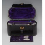 A Victorian tooled and gilt leather lady's travelling vanity companion, by Joseph Rodgers & Sons,