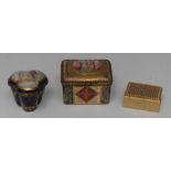 A French porcelain rounded rectangular table snuff box,