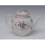 A Worcester globular teapot and cover,