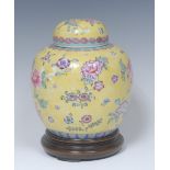 A Chinese ovoid ginger jar and cover,