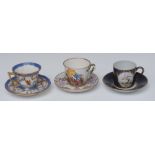 A 19th century Capo-di-Monte cabinet cup and saucer, in relief wit classical figure in a chariot,