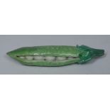 An early 19th century novelty porcelain toy, probably Coalport, as a pea pod,