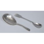 An Irish Provincial silver Fiddle pattern mustard spoon, 11cm long, Cardenas & Terry, Cork c.