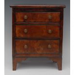 Miniature Furniture - a 19th century flame mahogany chest,