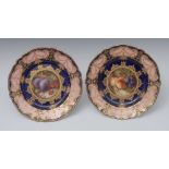 A Royal Worcester shaped circular plate, painted by Richard Seabright, signed, with ripe damsons,