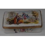 A South Staffordshire enamel rectangular snuff box,