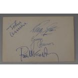 Autographs - The Beatles, b/w band postcard,