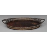 A 19th century Dutch silver mounted gallery tray,