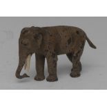 An early 20th century Austrian cold-painted cabinet bronze, of an elephant,