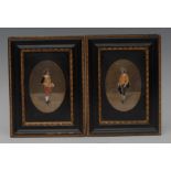 A pair of 19th century Florentine pietra dura plaques,