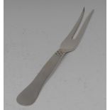 Georg Jensen - a silver Nordic pattern two-prong fork, designed by O.