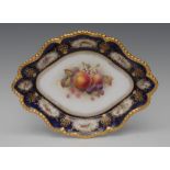 A Royal Worcester oval dish, painted by H.