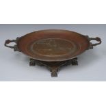 A substantial 19th century Classical Revival bronze twin-handled centre comport,