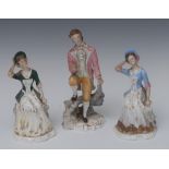 A Royal Crown Derby figure, Beau Brummell, the dandy stands in 18th century dress, shaped base,