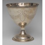 A George III Scottish silver urnular pedestal bowl,