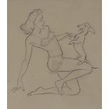 Norman Pett (1891 - 1960) Jane with Fritz labels to verso, pencil, 22cm x 19cm; another, 23.