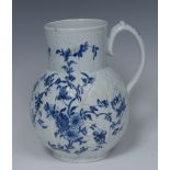 A Worcester Cabbage Leaf Jug Floral pattern Dutch jug,