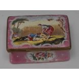 A Birmingham enamel rectangular snuff box,