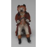An early 20th century Austrian novelty cold-painted cabinet bronze, of a fox,