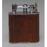 Smoking - a Jumbo table lighter, crocodile skin mounted, lift-arm action, Pat. No. 286838, 10.