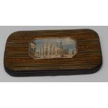 A 19th century Italian Grand Tour gentleman's papier-mâché rounded rectangular gentleman's cigar