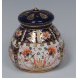 A Royal Crown Derby 6299 pattern ovoid pot pourri vase and cover, 9.