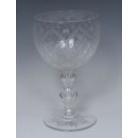 A Victorian cut glass goblet,