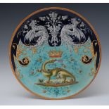 A late 19th Century French majolica charger,
