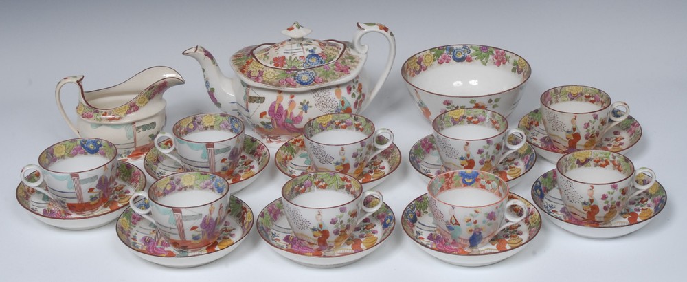 An early 19th century Staffordshire part tea set,