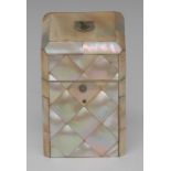 A Victorian mother-of-pearl tapered rectangular necessaire,