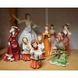 Ceramics - a Staffordshire Francesca Art China figure of a female, Lavinia; others, Jessica, Sarah,