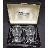 A pair of Waterford Crystal goblets, etched 'Bemrose & Sons, 1826-1976',