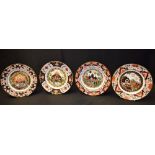 A set of Royal Crown Derby Imari pattern Christmas plates, 1997, 1998, 1999, 2000, certificates,