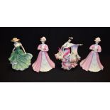 A Bradford Exchange figure, Silken Whispers, delicate elegance range; a Coalport figure,