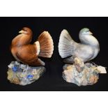 A Royal Crown Derby model of a Fantail Pigeon, second quality; another,