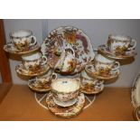 A Royal Crown Derby Old Avesbury part tea set for six including milk, sugar,