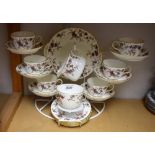 Ceramics - a Minton Ancestral pattern tea set for six